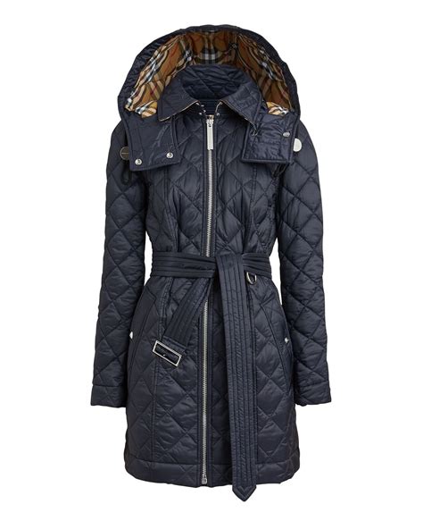 burberry baughton lightweight diamond quilted coat w detachable hood|Burberry Baughton Lightweight Diamond Quilted Coat w/ .